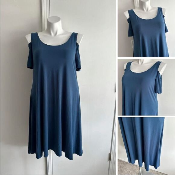 MYNT 1792 Blue Cold Shoulder Dress, Size 3X - Picture 1 of 7